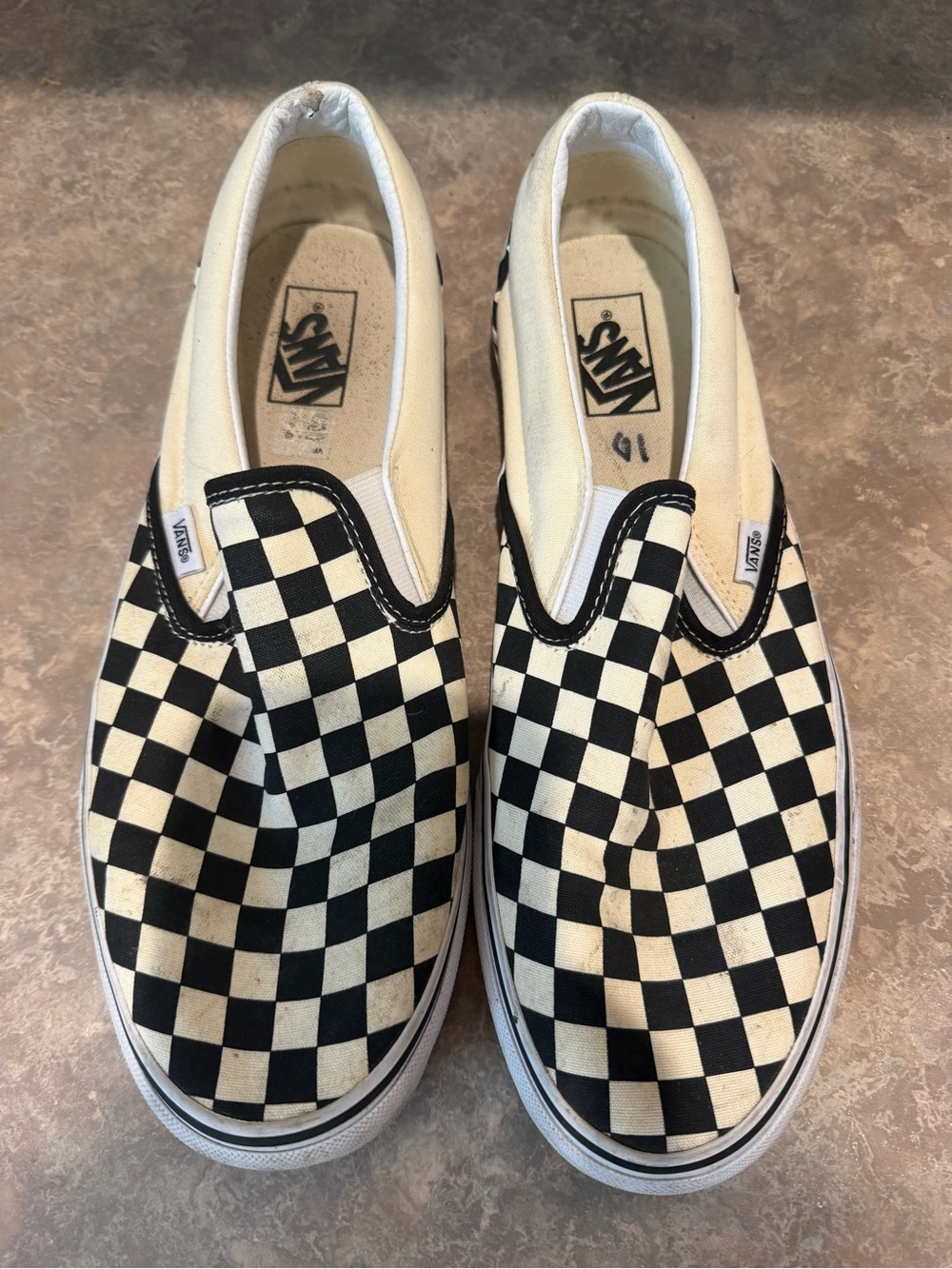 Vans Checkerboard Slip-On Sneakers - Black & White